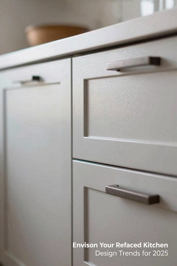 refaced cabinets bold finishes open shelving