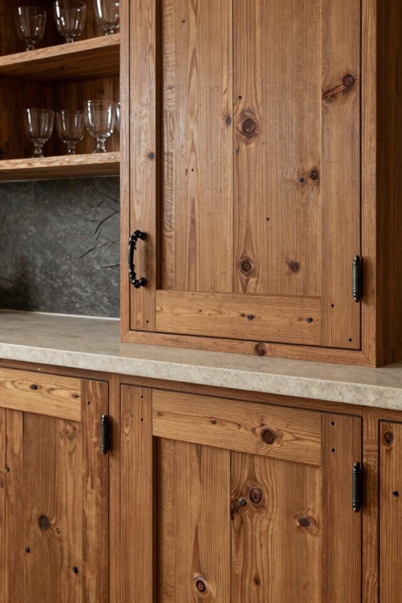 rustic cabinets with natural flaws