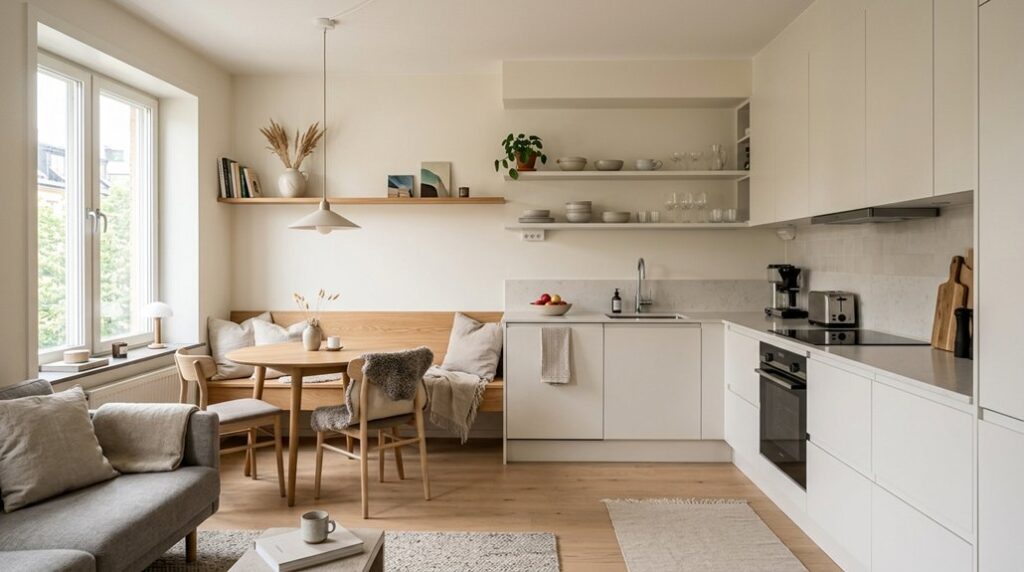 small space kitchen sitting layout ideas