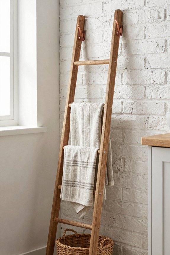 towel ladders blend rustic storage
