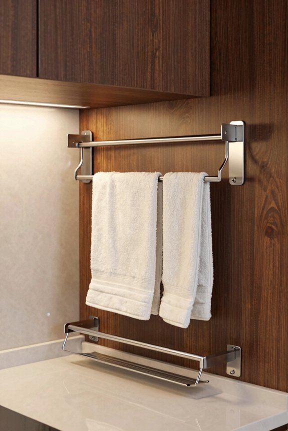under cabinet towel bars organize neatly