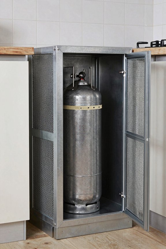 ventilated heat safe gas cabinet